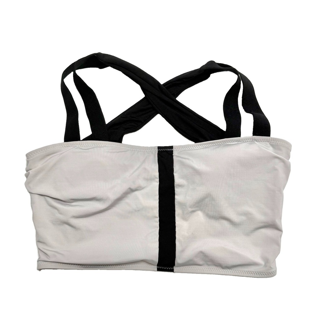 ZINGARA Swimwear Bandeau Bikini Gray/Black Size 10 Strappy Designer -TOP ONLY-